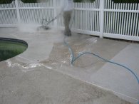 hot water wash pool deck